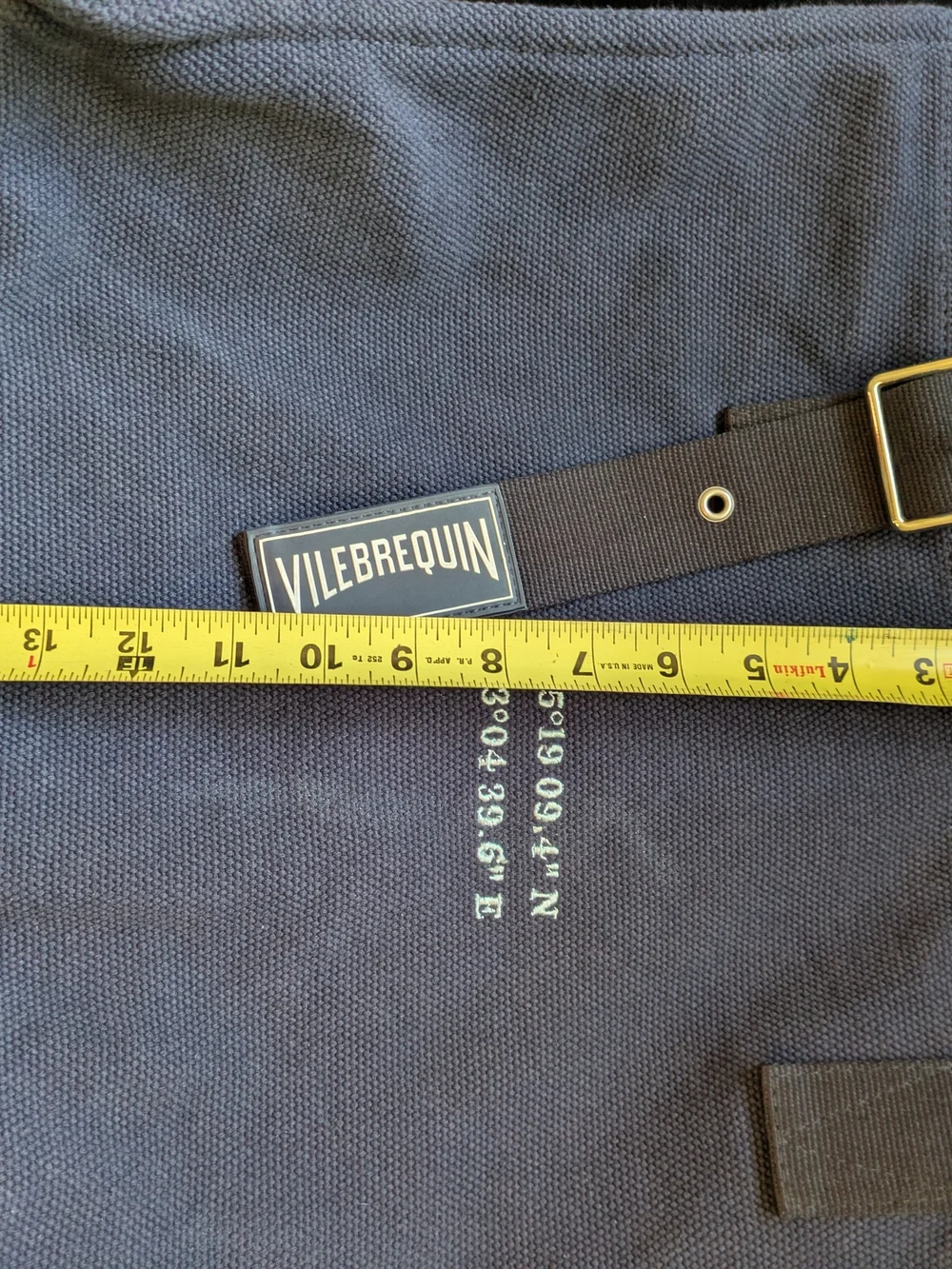 Vilebrequin Navy Canvas Tote Bag with Coordinates